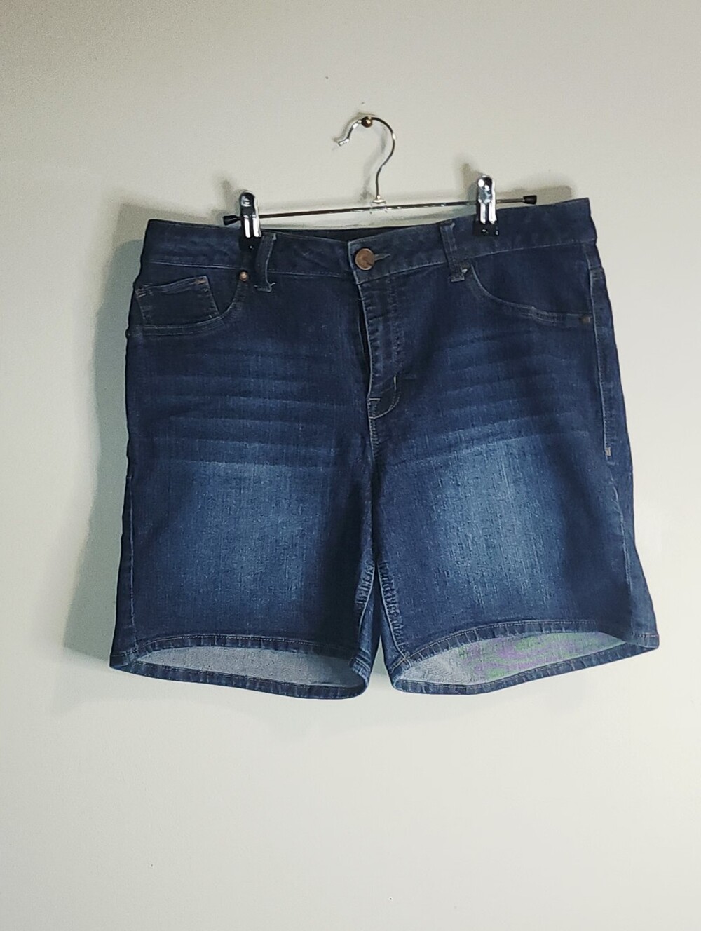 1822 Denim Dark Blue Stretch Jean Shorts